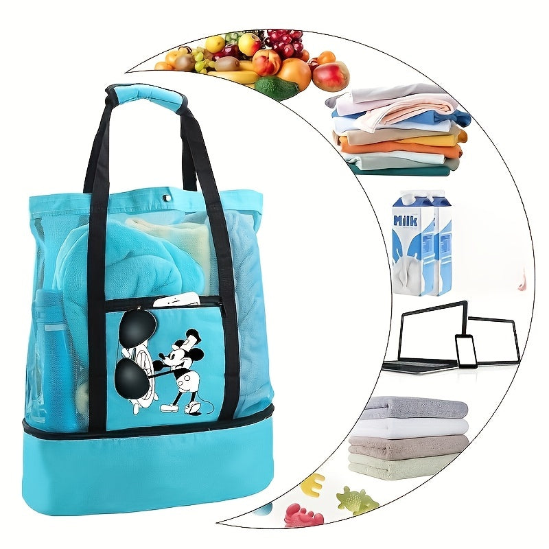 Mickey Mouse Strandväska – Lätt och Praktisk med Dubbel Lager för Extra Skydd