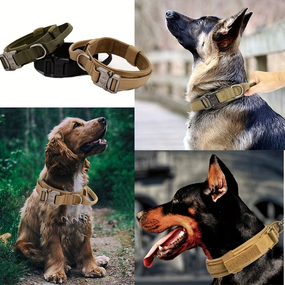 Militär Taktisk Hundhalsband – Justerbart och Hållbart för Stora och Medelstora Hundar