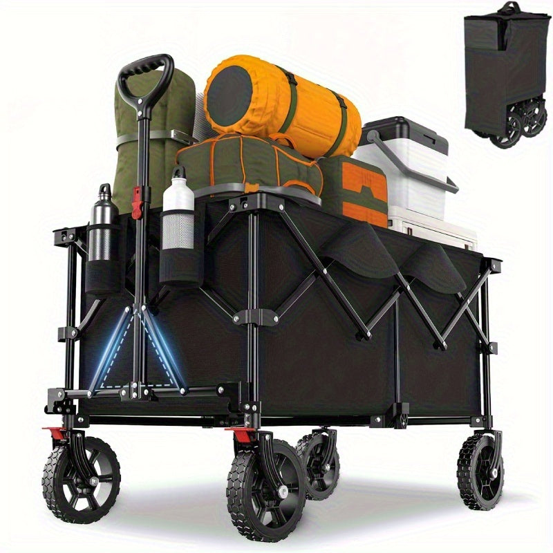 RuggedTrail Fällbar All-Terräng Vagn – 200L Kapacitet och 200kg Lastkapacitet