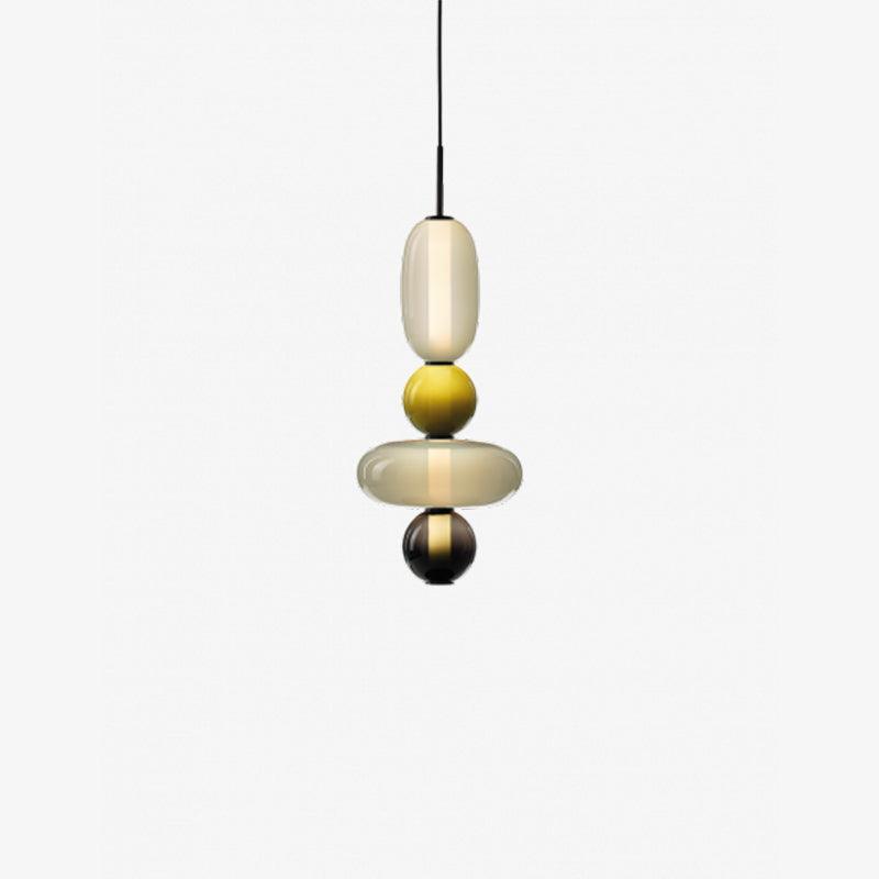 Modern Taklampa med Färgat Glas