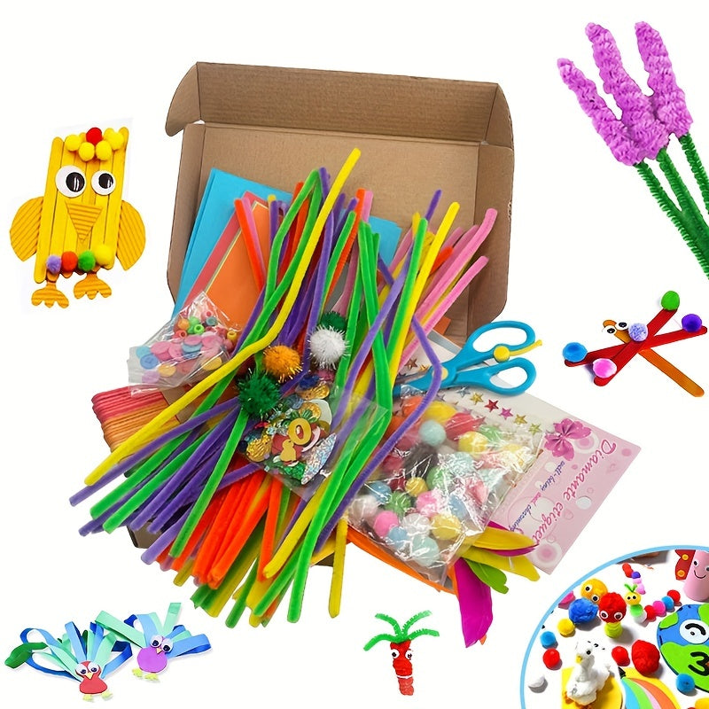 Kreativ DIY Bastukit för Barn – Utbildande Leksak med Olika Material