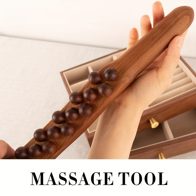 Trä Massagepinne med 31 Kulor – Djup Muskelavslappning