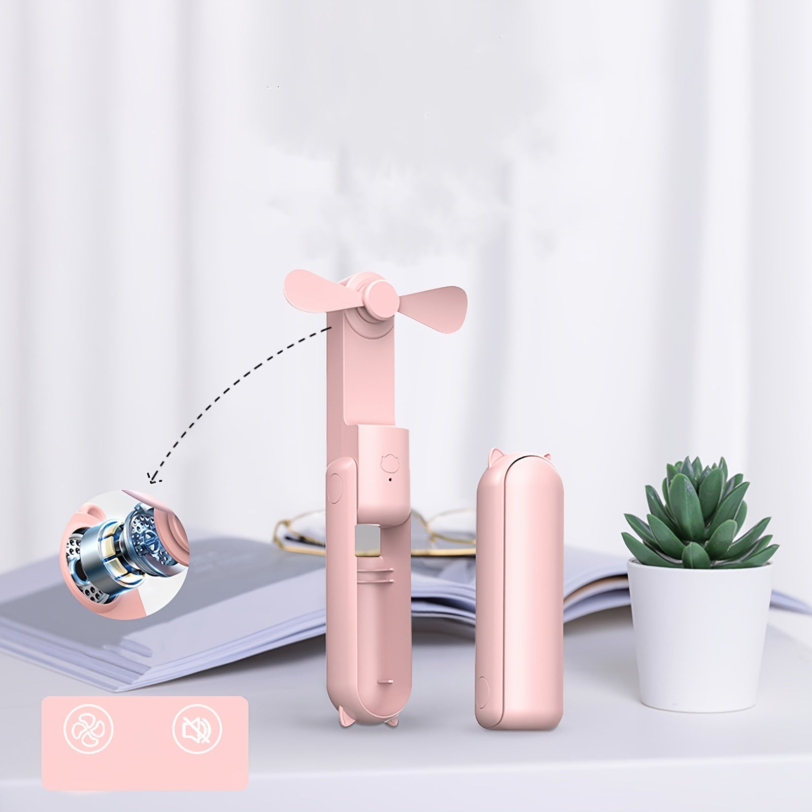 Bärbar Fläkt med Power Bank - Tyst och Effektiv för På Språng