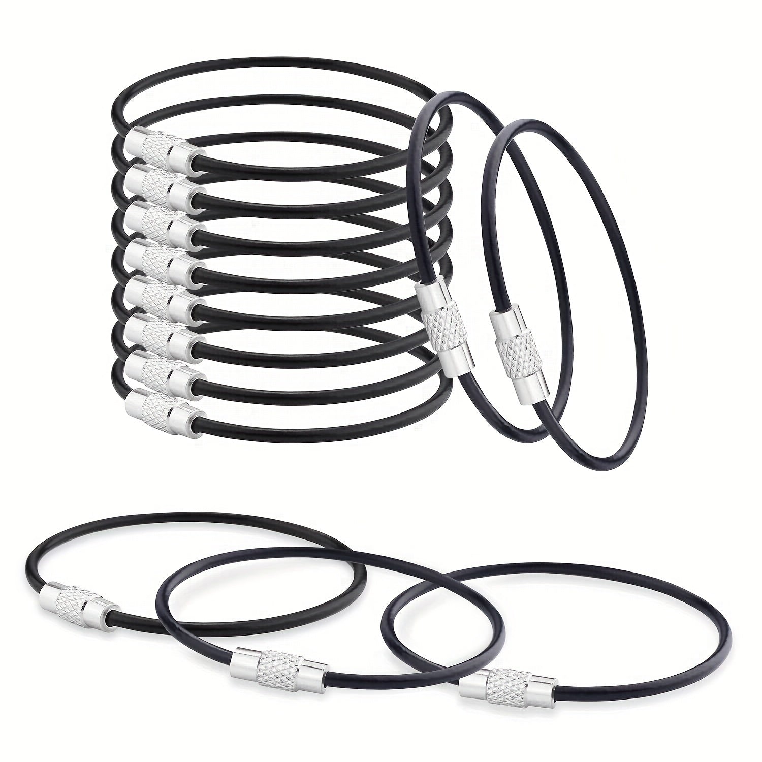 Stål Kabel Nyckelringar Set – Hållbara Nyckelringar för Resor och Utomhusaktiviteter