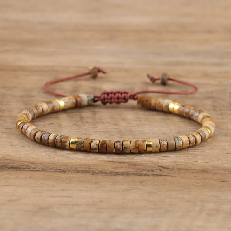 Flätad Armband med 2.4 mm Naturstenpärlor – Seraphina
