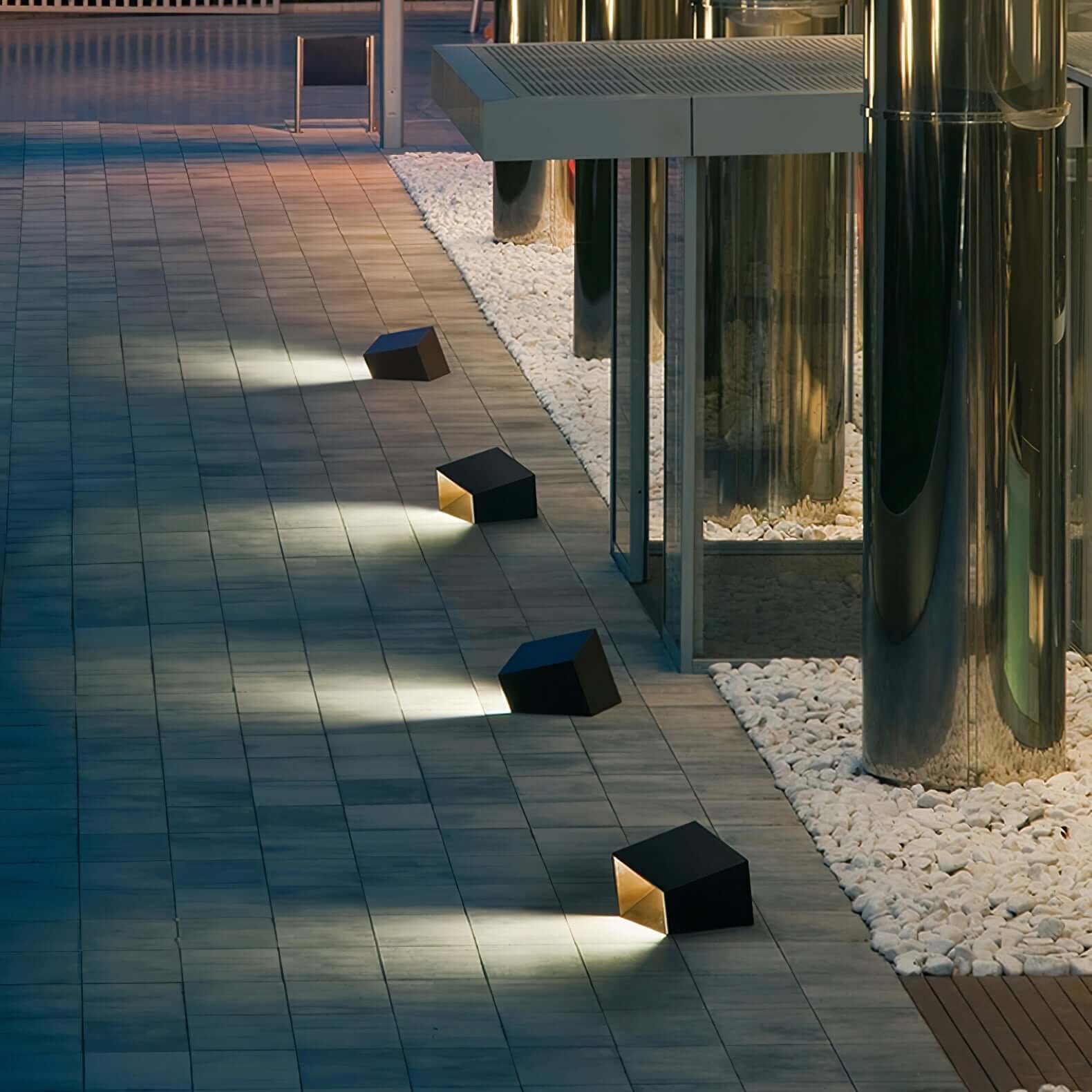 Kubusformad Trädgårdslampa på Solenergi