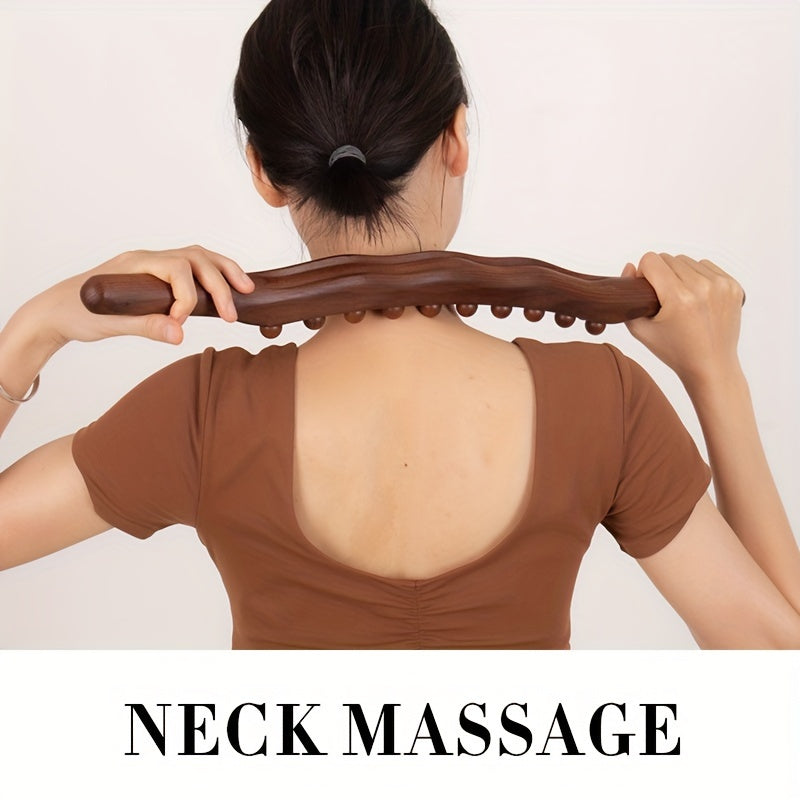 Trä Massagepinne med 31 Kulor – Djup Muskelavslappning