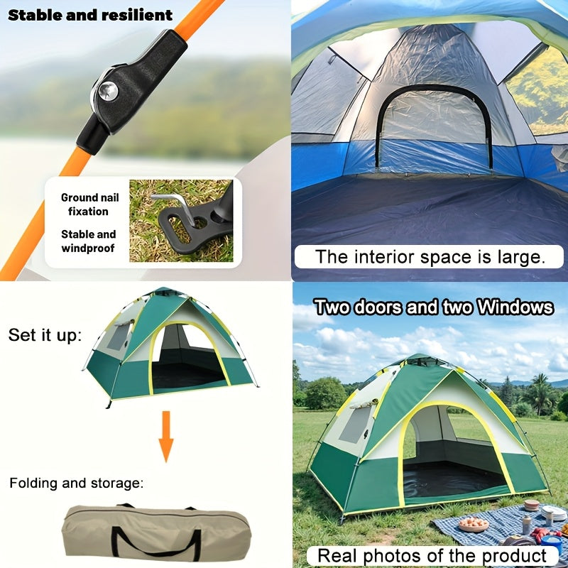 Snabbinstallation 4-personers campingtält – Andningsbart och vindskyddande skydd