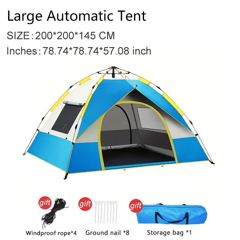Snabbinstallation 4-personers campingtält – Andningsbart och vindskyddande skydd