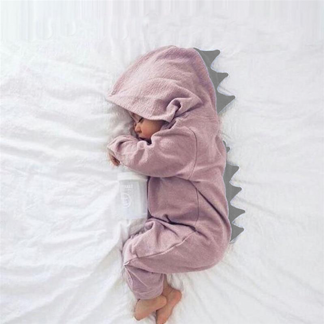 Höstlig Babybody med Dinosauriehuva – Höstmagi DinoDream Body