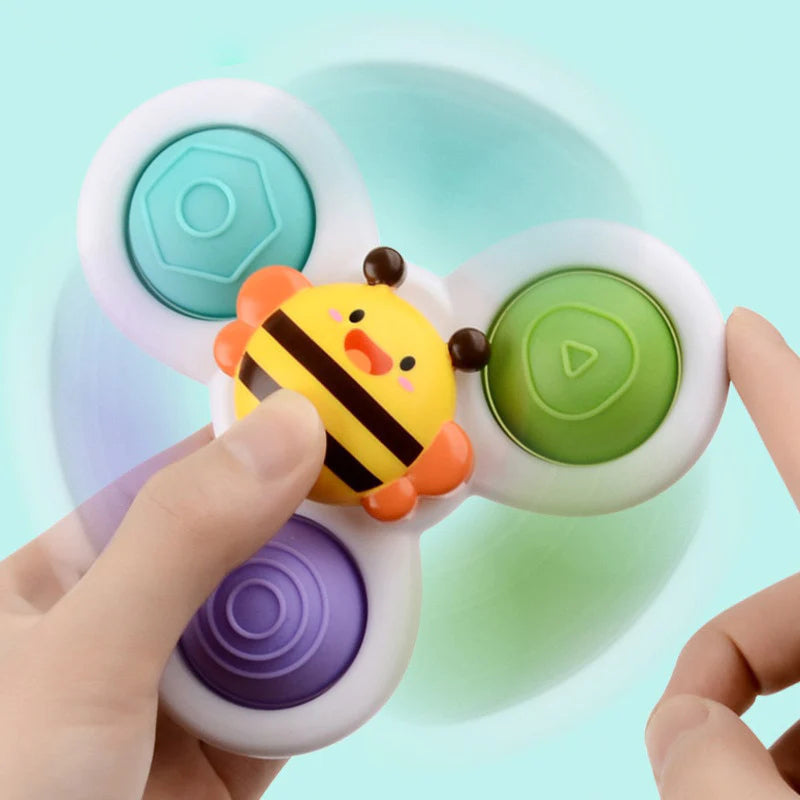 PurePlay Montessori Snurrleksak | Sugkoppssensorisk leksak för bebisar – perfekt för bord, fönster och högstolar