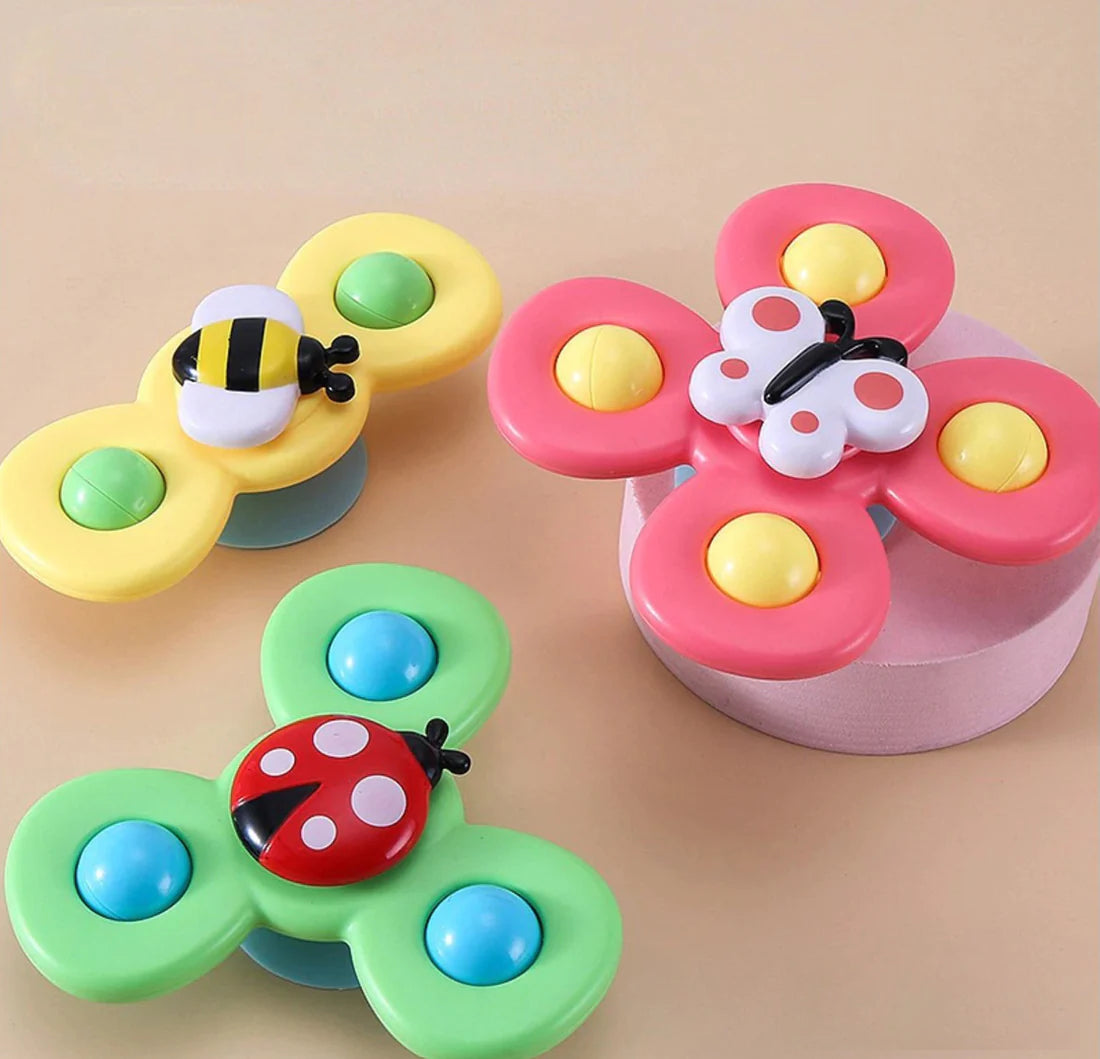 PurePlay Montessori Snurrleksak | Sugkoppssensorisk leksak för bebisar – perfekt för bord, fönster och högstolar