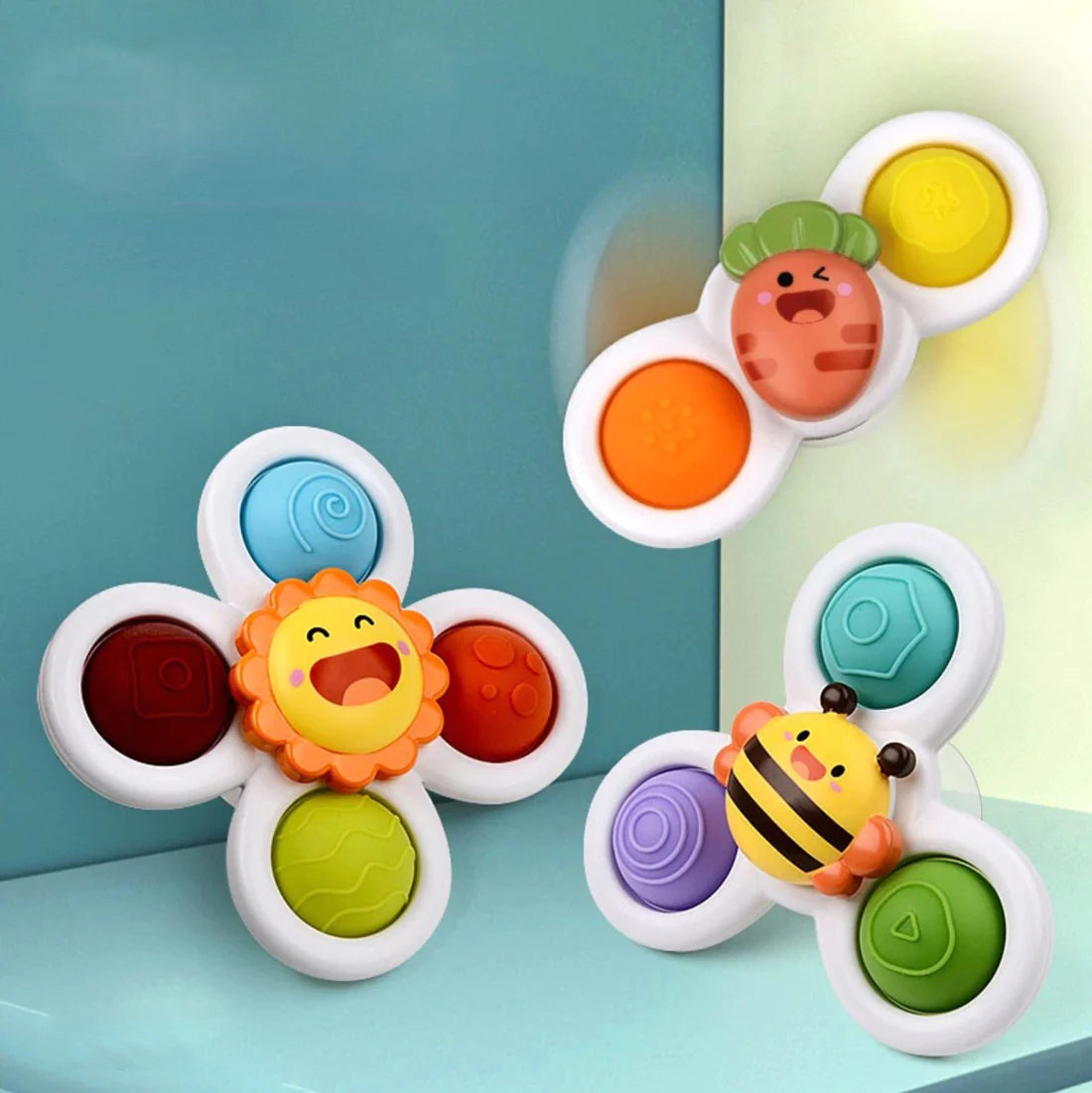 PurePlay Montessori Snurrleksak | Sugkoppssensorisk leksak för bebisar – perfekt för bord, fönster och högstolar