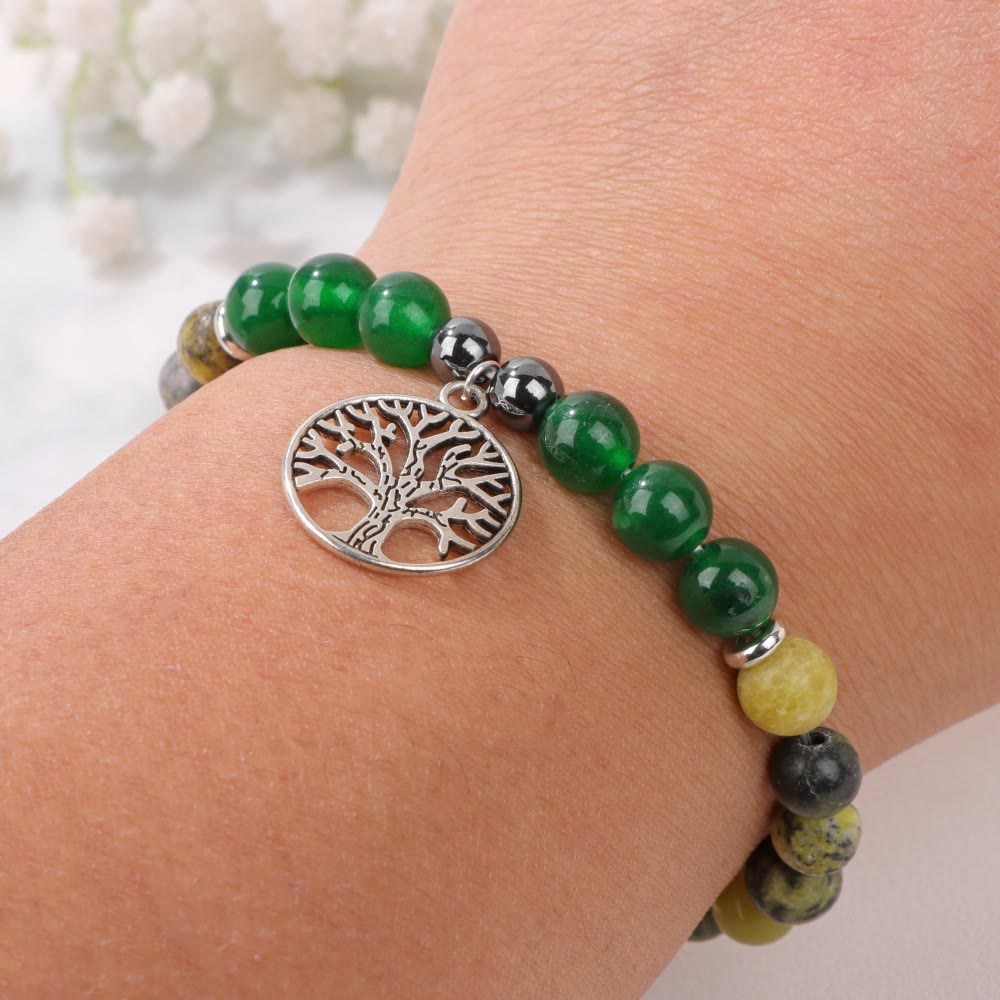 Naturlig Kristall Livets Träd Armband – Mila