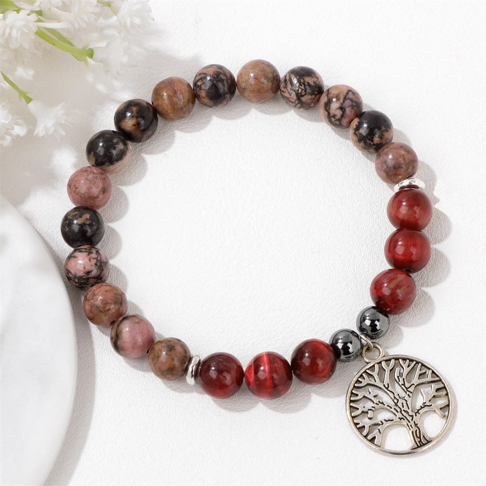 Naturlig Kristall Livets Träd Armband – Mila
