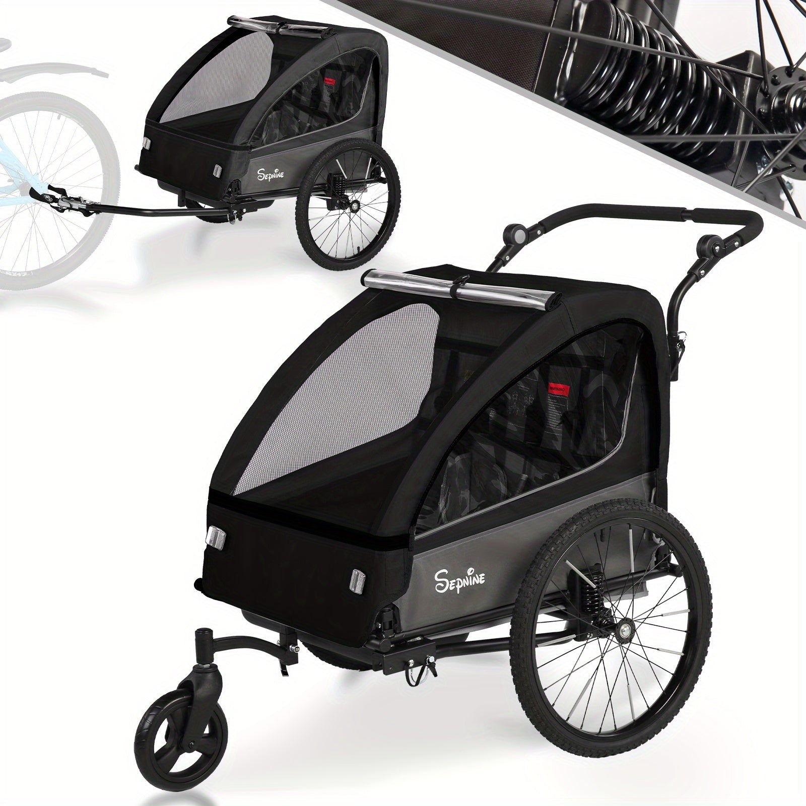 FlexiRide 2-i-1 Cykelvagn – Bekväm och Fällbar för Två Personer