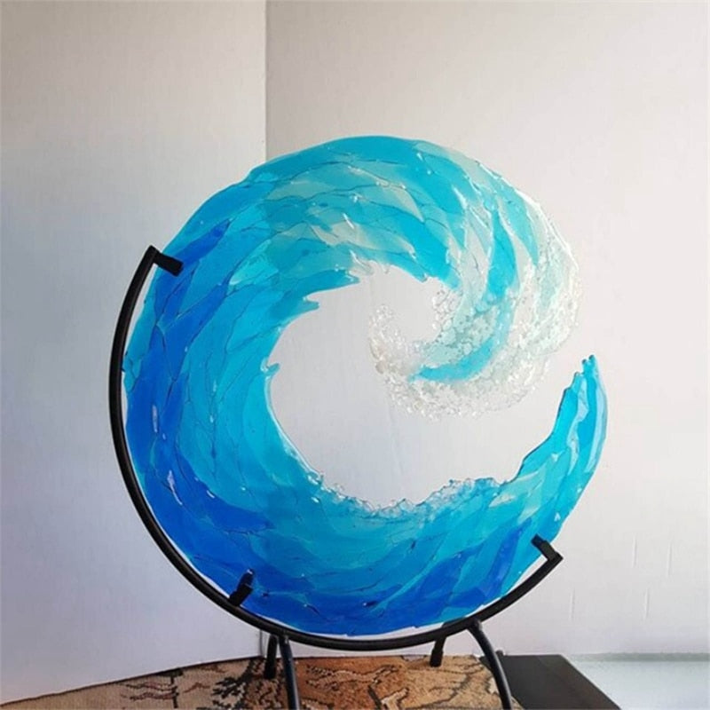 Glaskulptur av en havsvåg – AquaWave