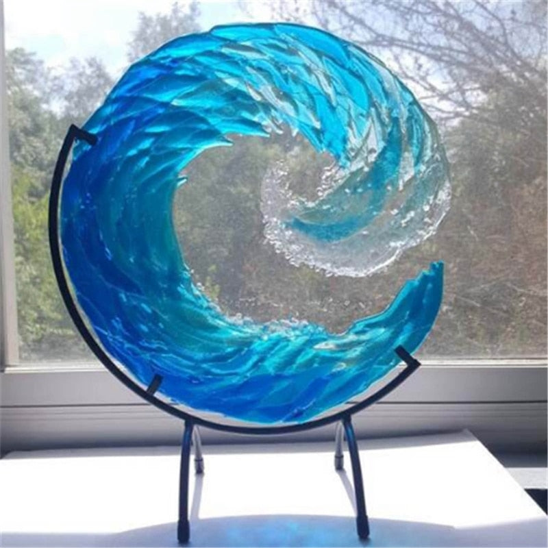Glaskulptur av en havsvåg – AquaWave