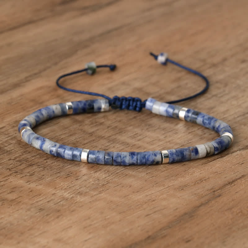 Flätad Armband med 2.4 mm Naturstenpärlor – Seraphina