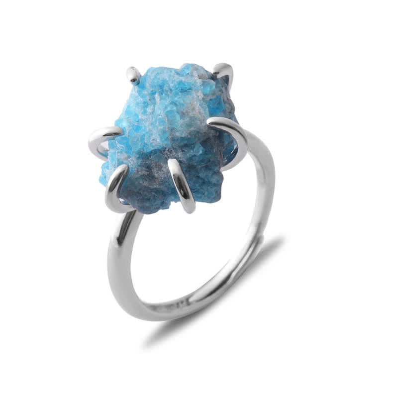 Sexklor Justerbar Ring med Naturlig Kristall – Liora