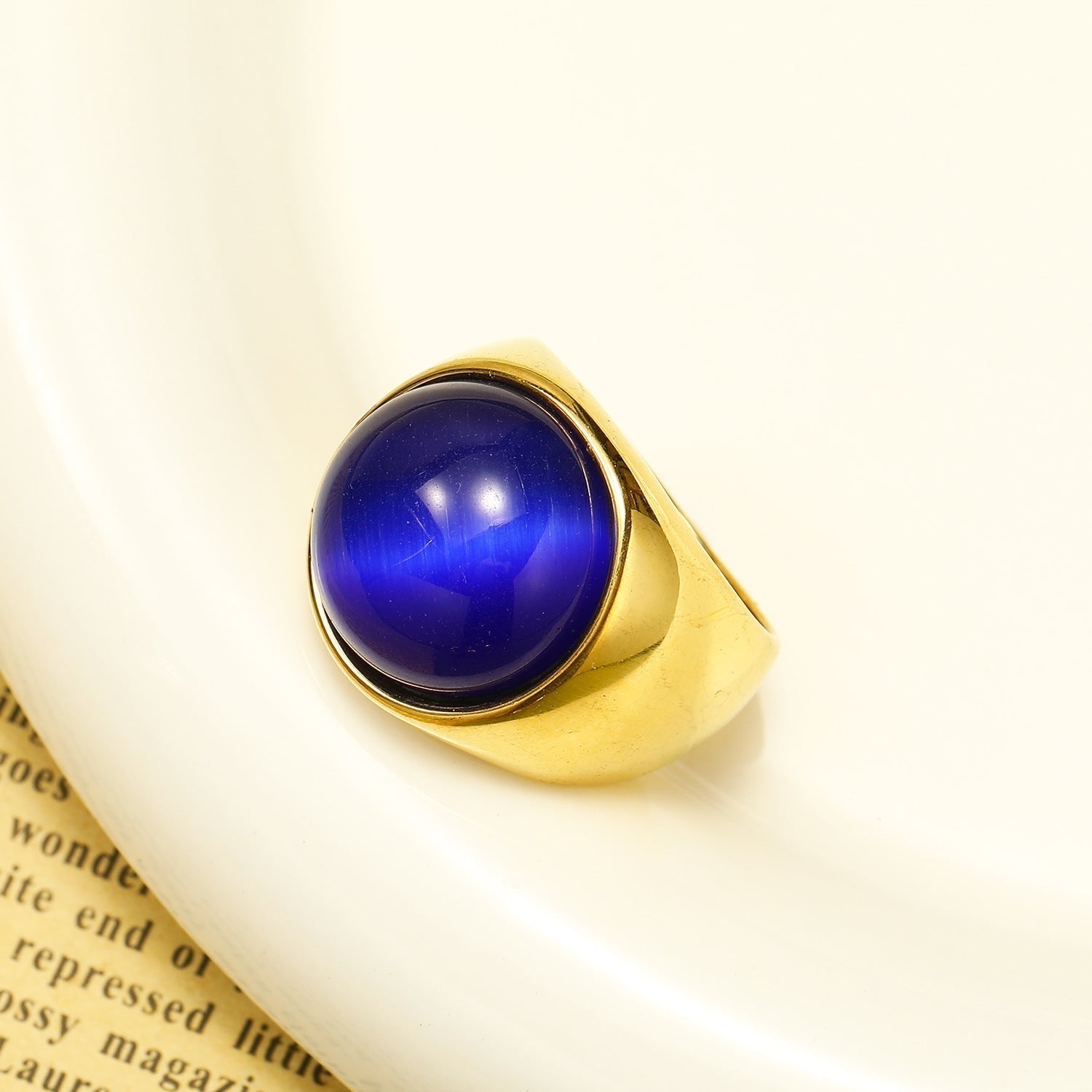 Stor Kattöga Ädelsten Ring – Liora