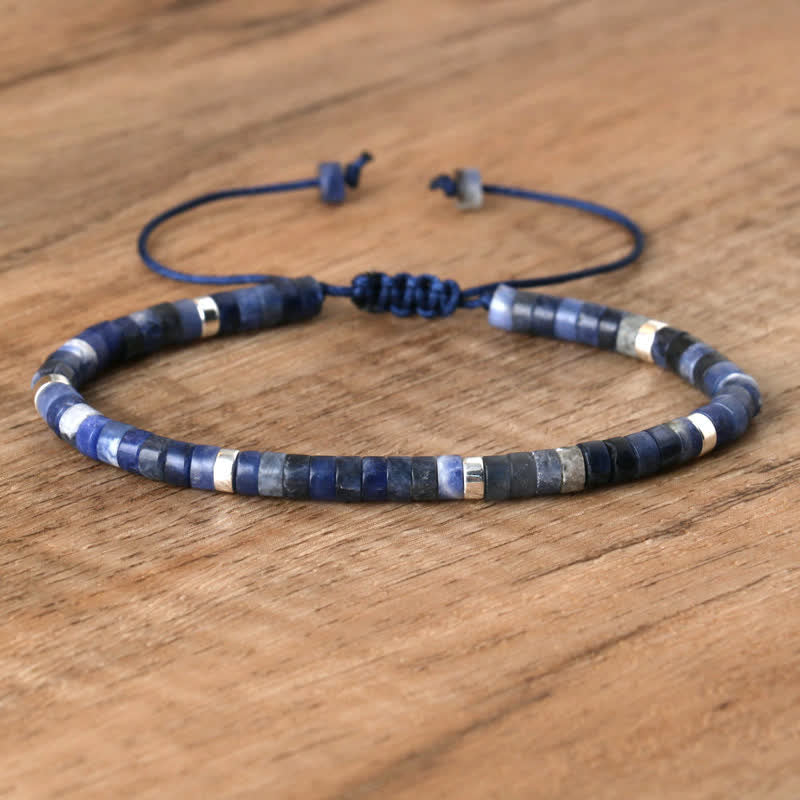 Flätad Armband med 2.4 mm Naturstenpärlor – Seraphina
