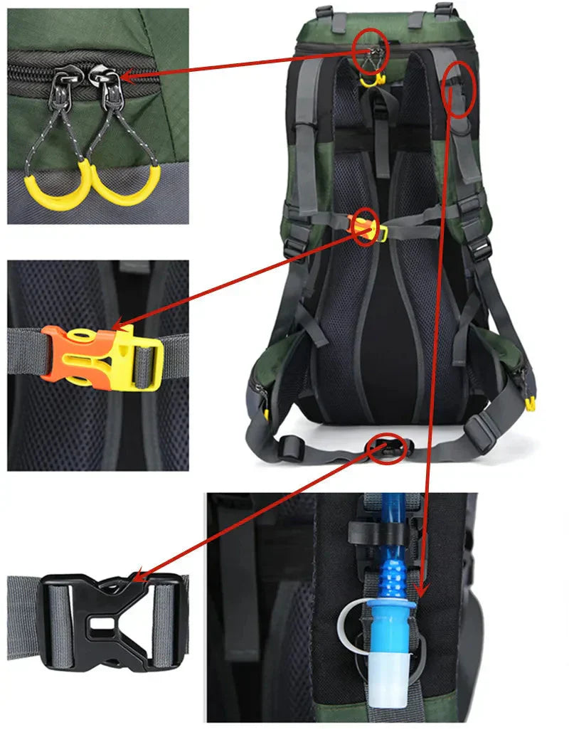 OutdoorHaven Ryggsäck - 60L - Vattentät och Hållbar