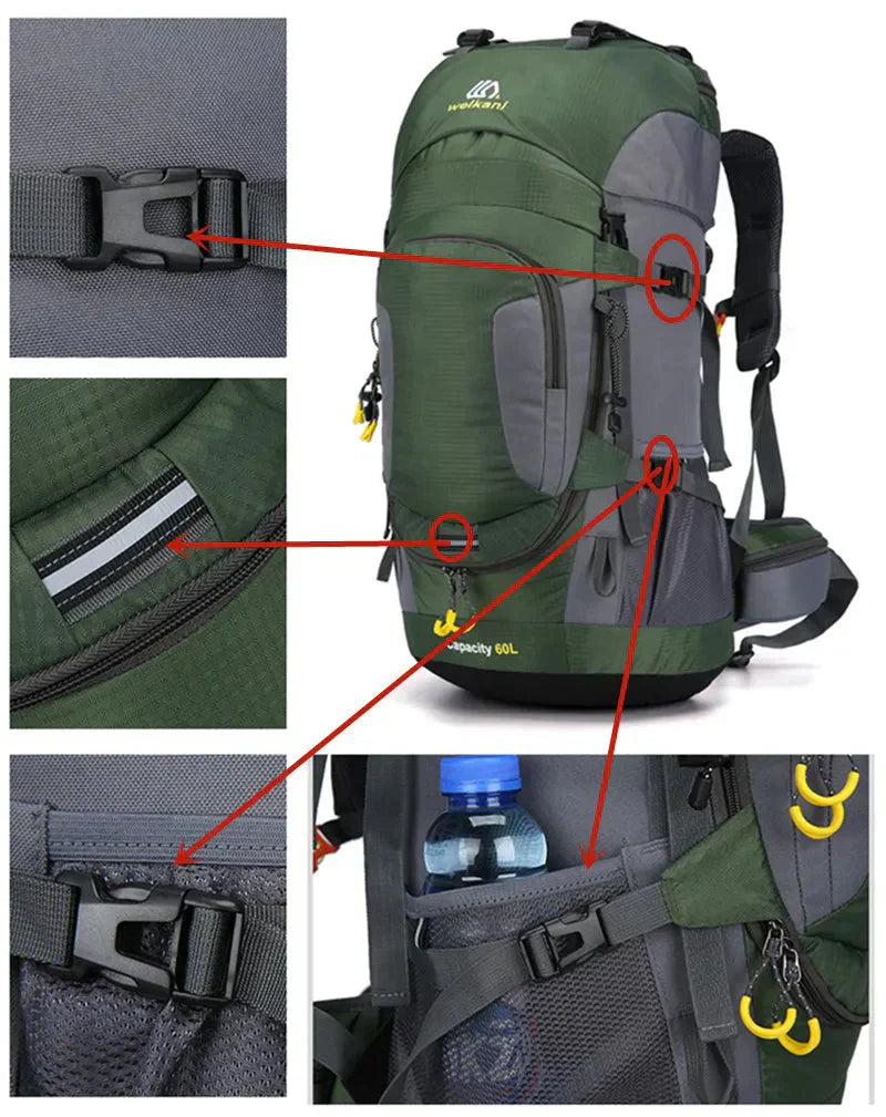 OutdoorHaven Ryggsäck - 60L - Vattentät och Hållbar