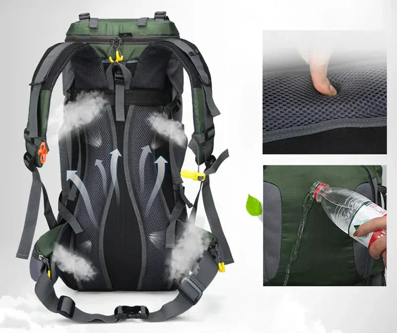 OutdoorHaven Ryggsäck - 60L - Vattentät och Hållbar