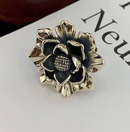 Foxver | Foxanry 925 Silver Blomringar för Kvinnor