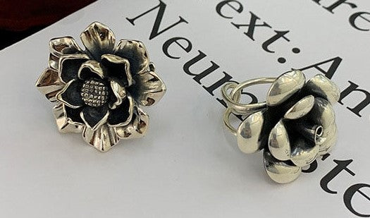 Foxver | Foxanry 925 Silver Blomringar för Kvinnor