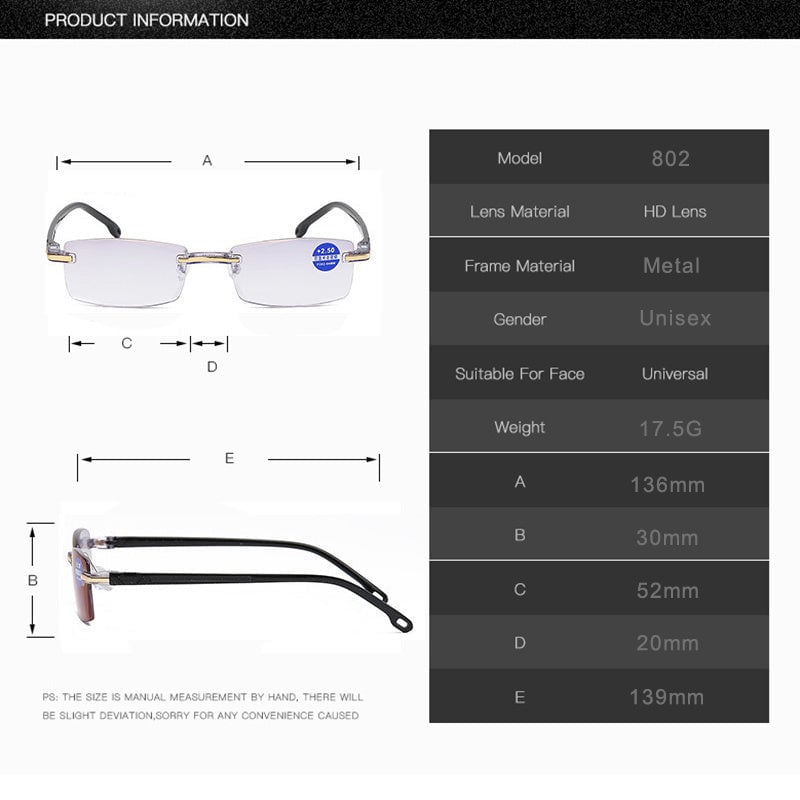 Multifokala Anti-Blåljus Läst Glasögon – VisionPlus