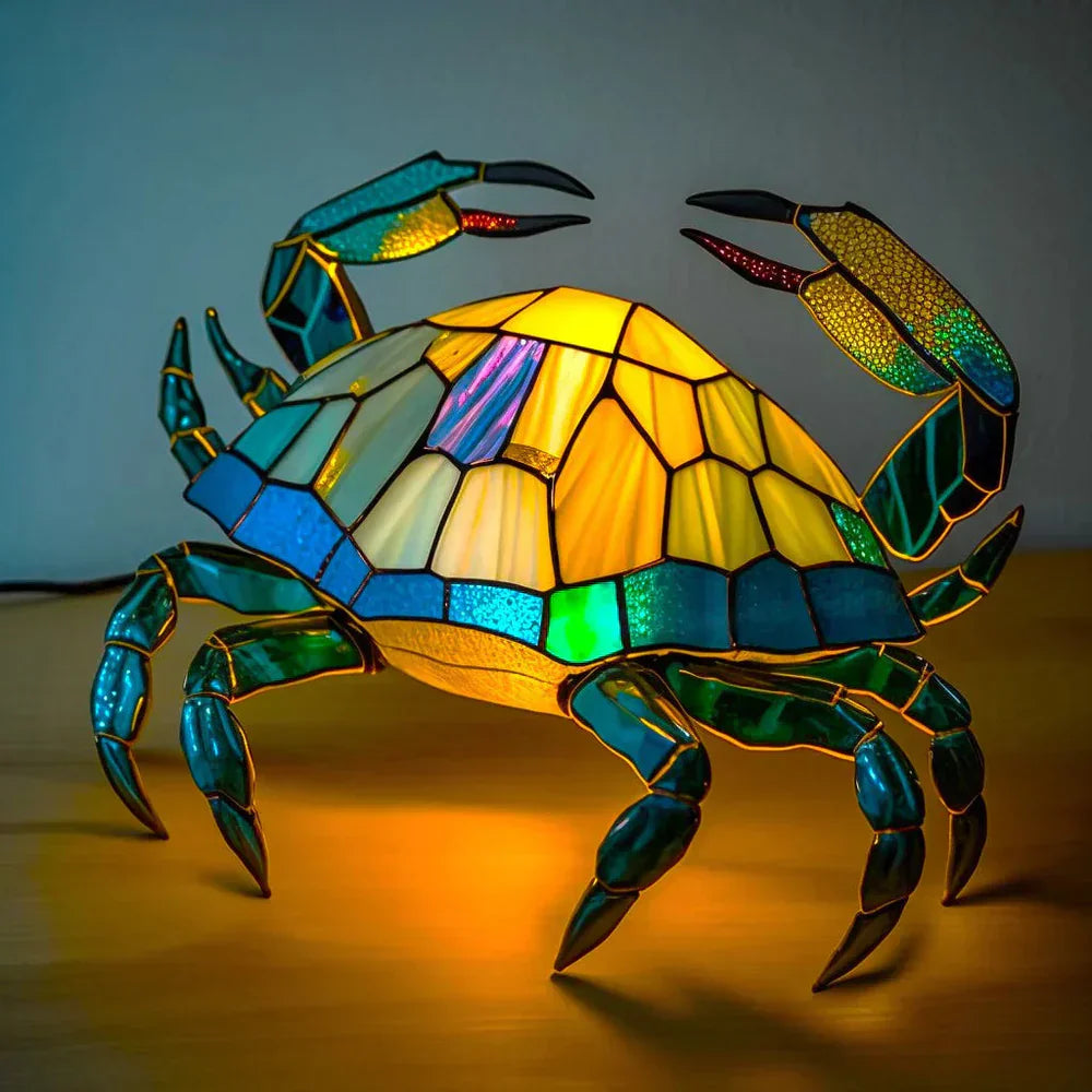 Konstnärlig Glas Mosaik Djur Lampa – Färg och Atmosfär i Hemmet