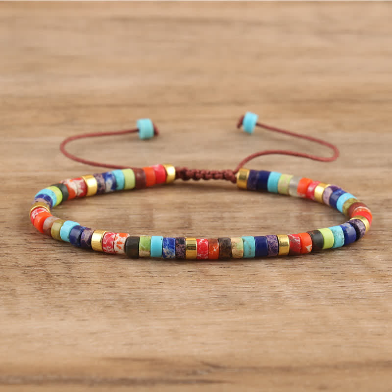 Flätad Armband med 2.4 mm Naturstenpärlor – Seraphina