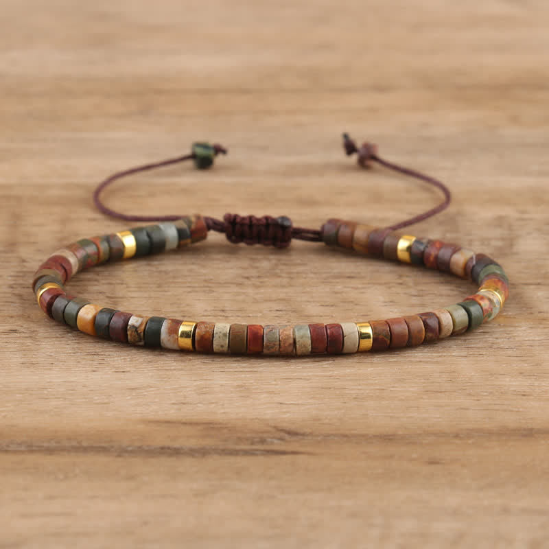 Flätad Armband med 2.4 mm Naturstenpärlor – Seraphina
