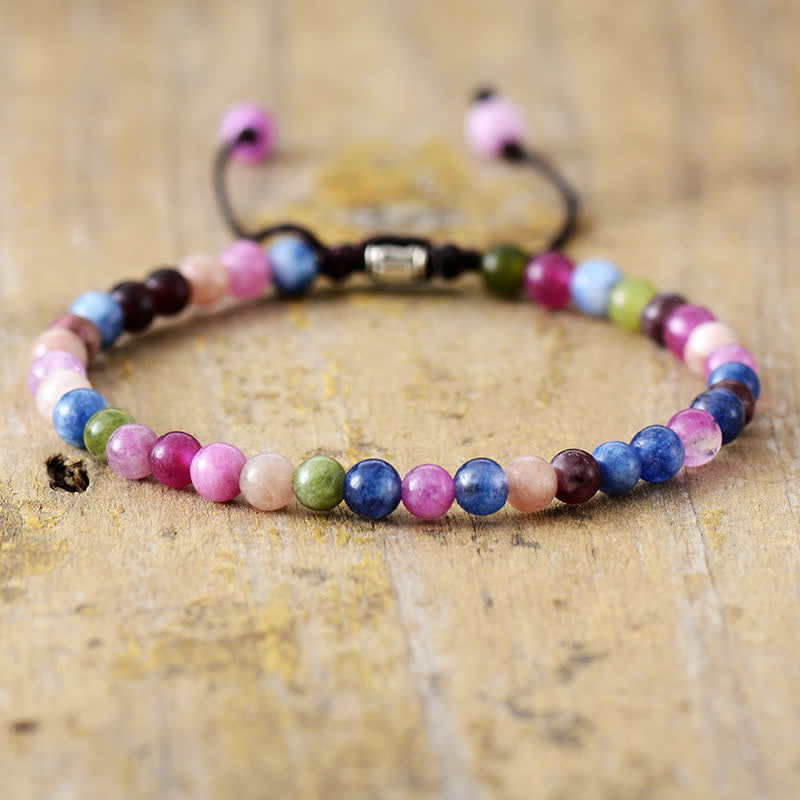 Naturliga Stenpärlor Justerbar Flätad Armband – Aisha