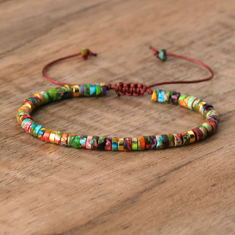 Flätad Armband med 2.4 mm Naturstenpärlor – Seraphina