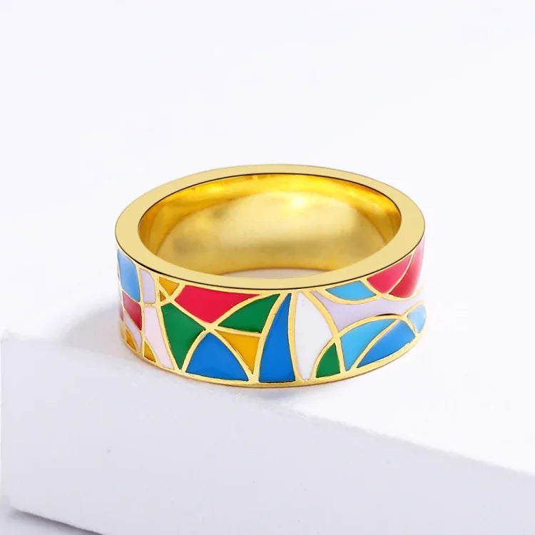 Klassisk Emalj Zirkonia Ring – Nadia