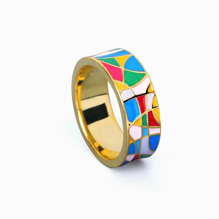 Klassisk Emalj Zirkonia Ring – Nadia