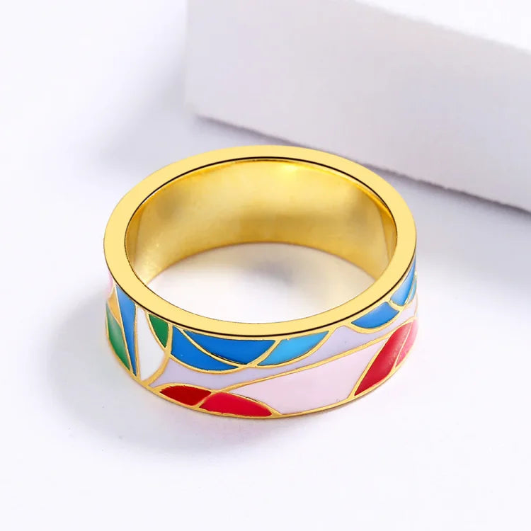 Klassisk Emalj Zirkonia Ring – Nadia