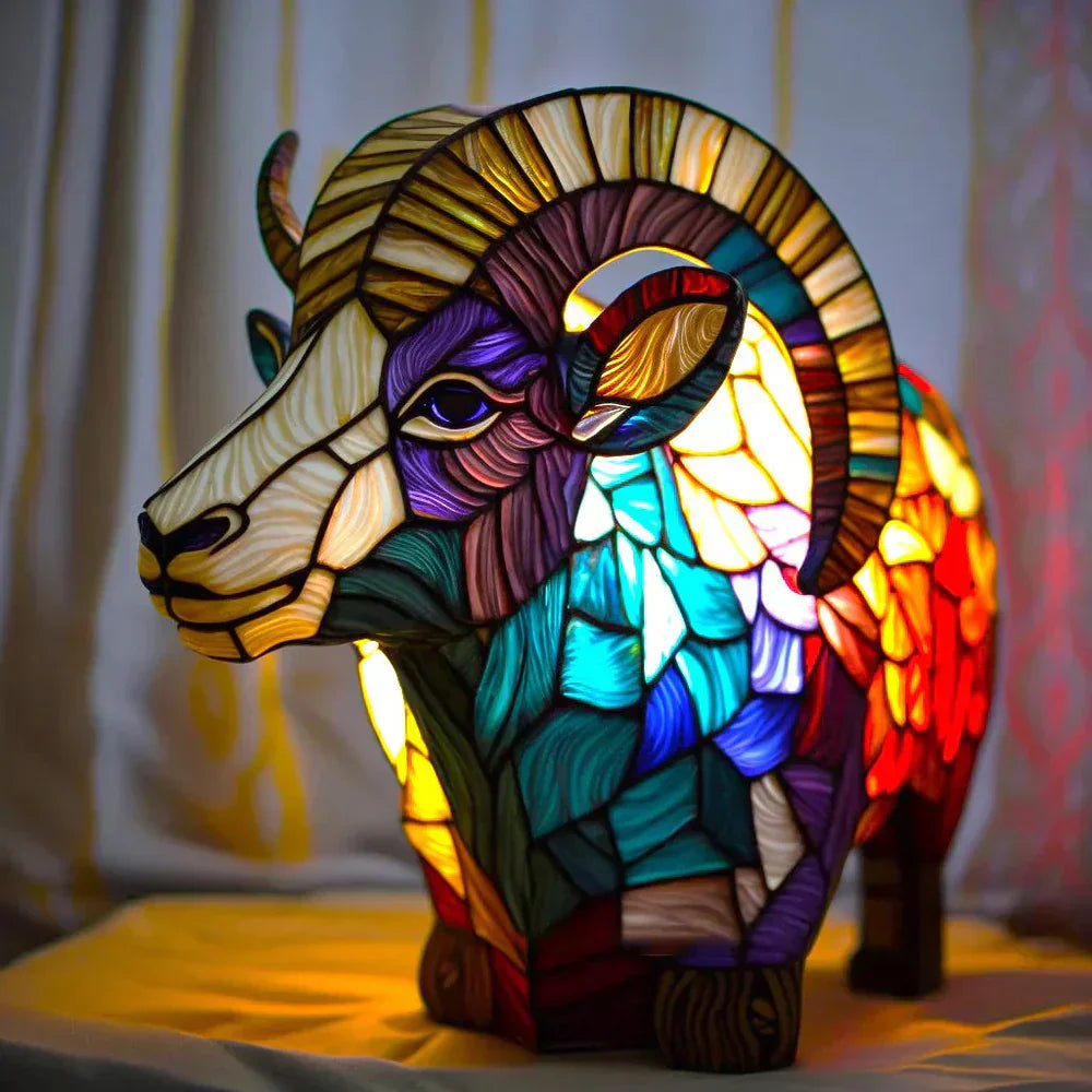 Konstnärlig Glas Mosaik Djur Lampa – Färg och Atmosfär i Hemmet