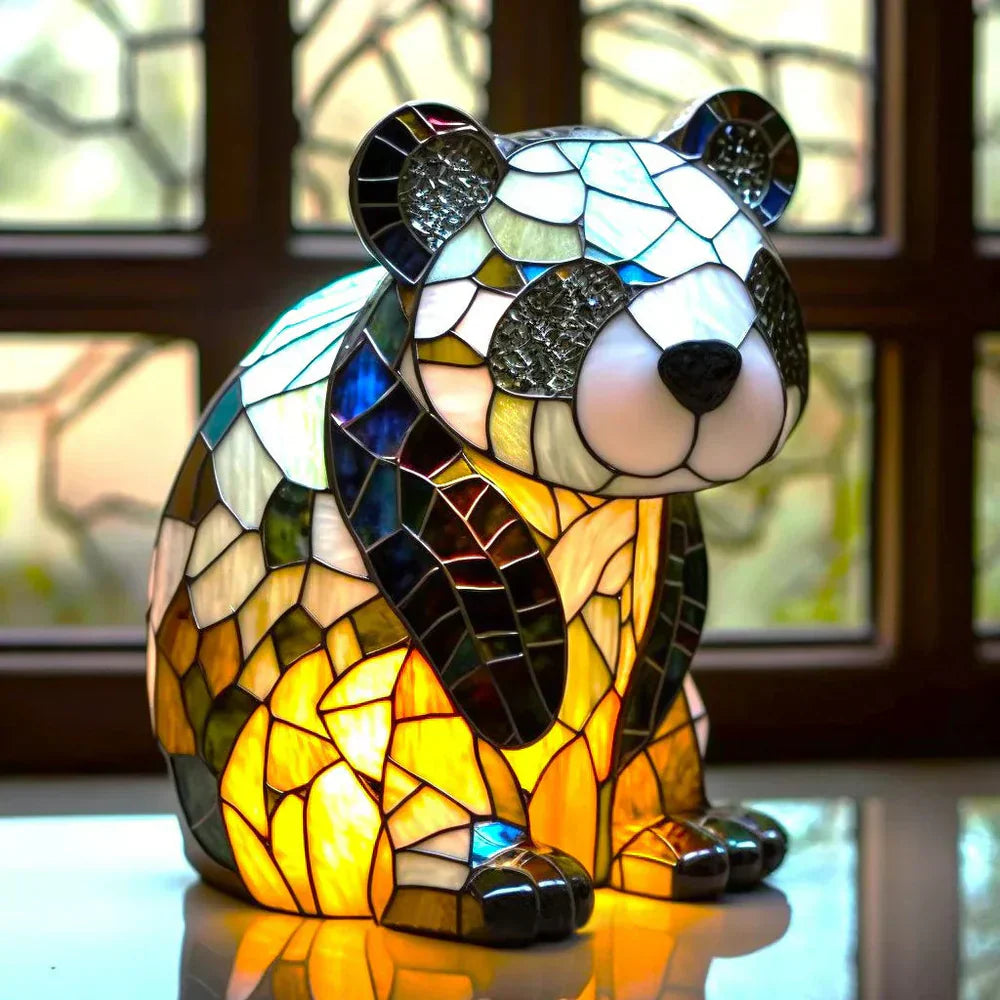 Konstnärlig Glas Mosaik Djur Lampa – Färg och Atmosfär i Hemmet