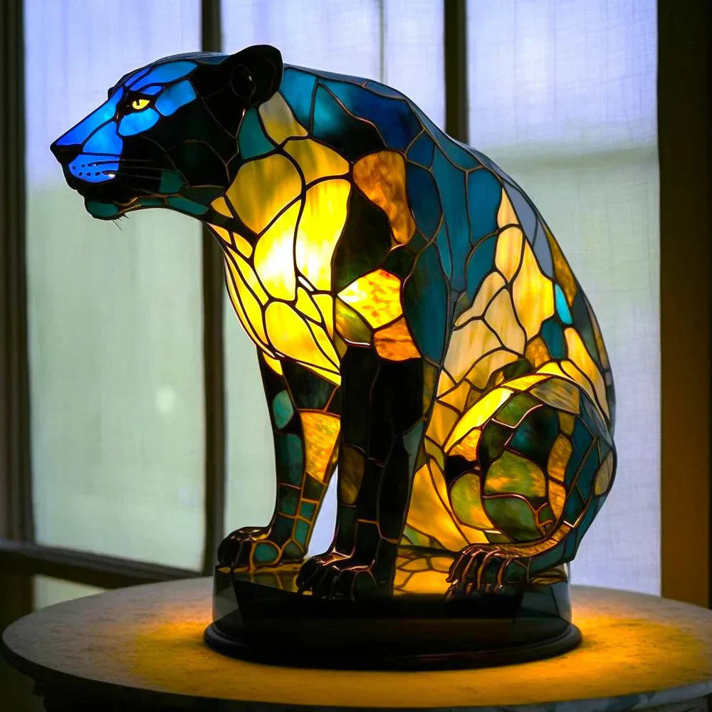 Konstnärlig Glas Mosaik Djur Lampa – Färg och Atmosfär i Hemmet