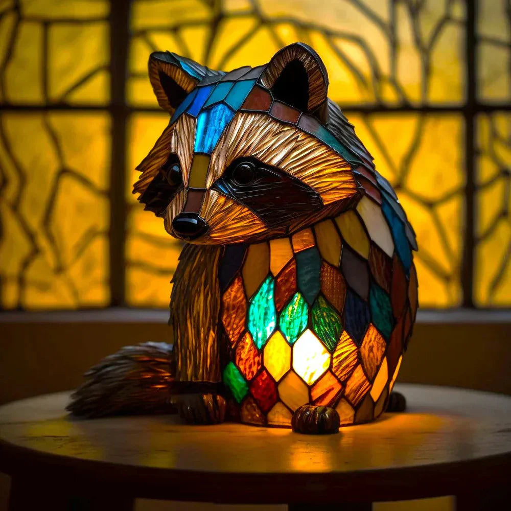 Konstnärlig Glas Mosaik Djur Lampa – Färg och Atmosfär i Hemmet
