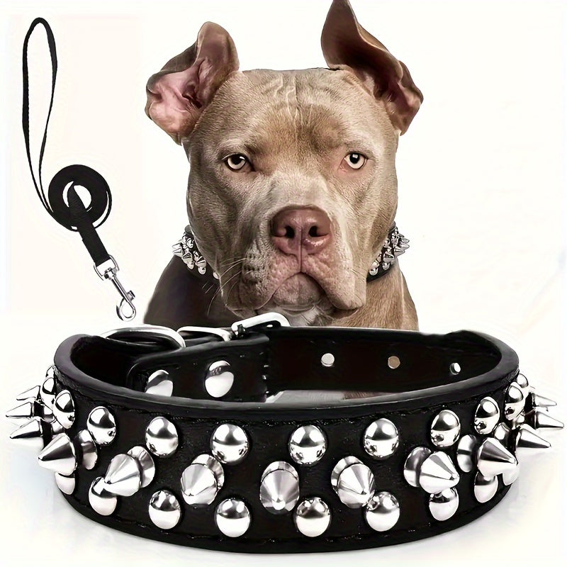 Justerbar Spikad Hundhalsband - Stark och Säker för Stora Hundar