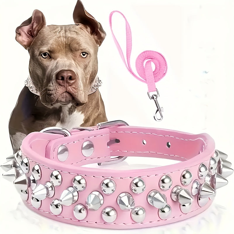 Justerbar Spikad Hundhalsband - Stark och Säker för Stora Hundar