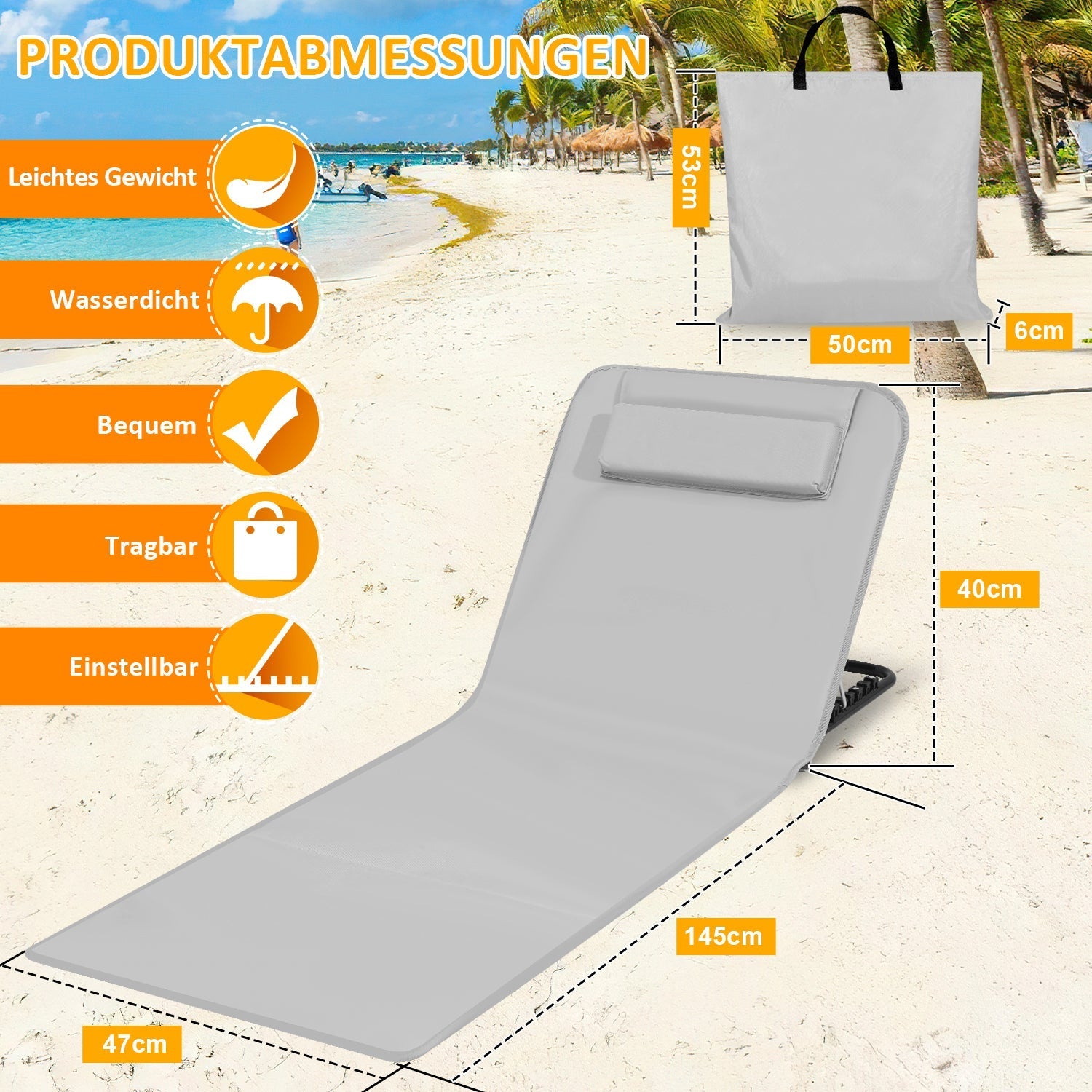 RelaxMate Bärbar Strandstol – Komfort och Bekvämlighet på Språng