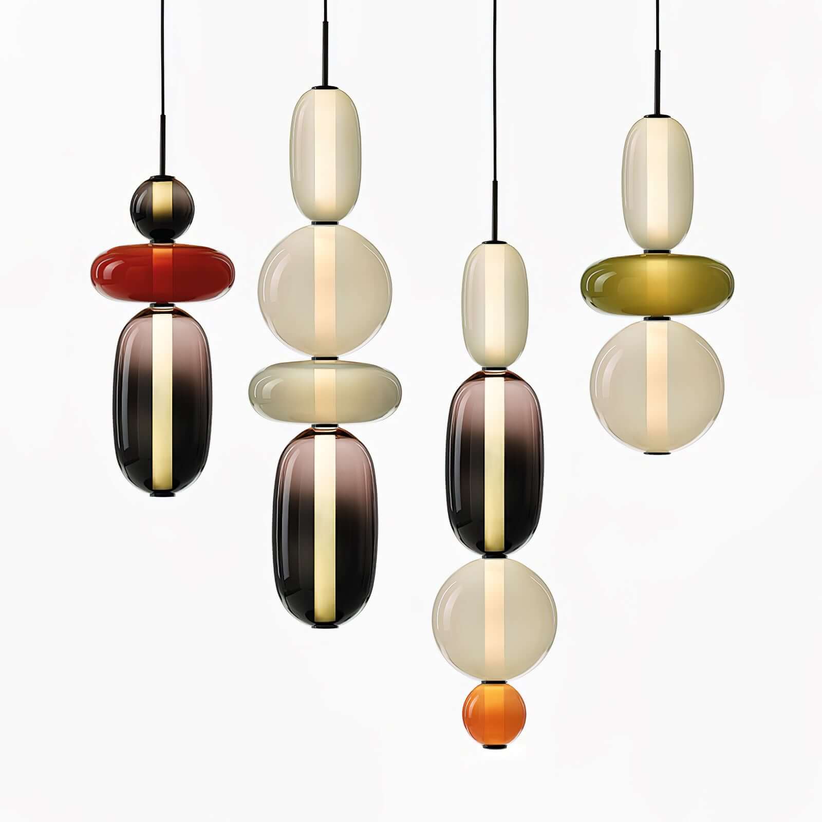 Modern Taklampa med Färgat Glas
