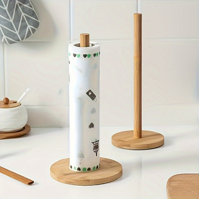 Bambu Kökspappershållare med Naturlig Finish – Stilig och Praktisk för Bänkskivan