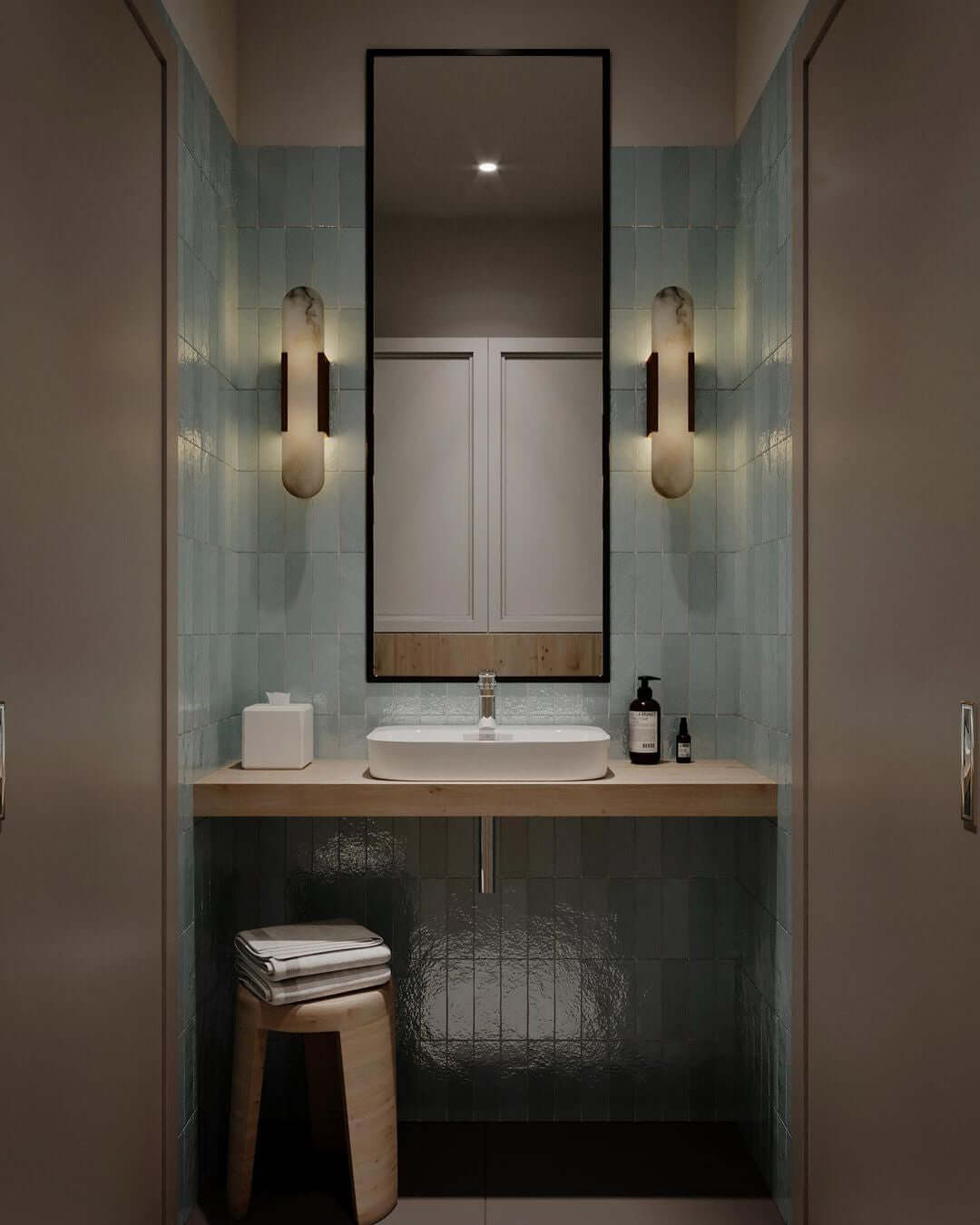 Modern Vägglampa - Alabaster & Metall